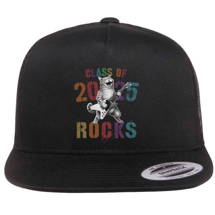 Funny Class Of 2025 Rocks Graduated Signature Autographs Cat .Png Flatbill Hat
