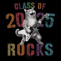 Funny Class Of 2025 Rocks Graduated Signature Autographs Cat .Png 16 in Basic Backpack