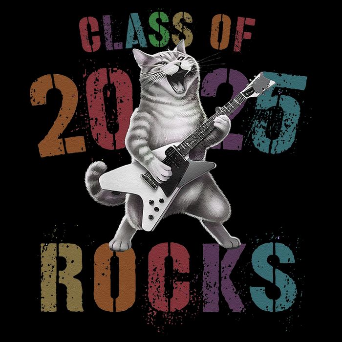 Funny Class Of 2025 Rocks Graduated Signature Autographs Cat .Png 16 in Basic Backpack