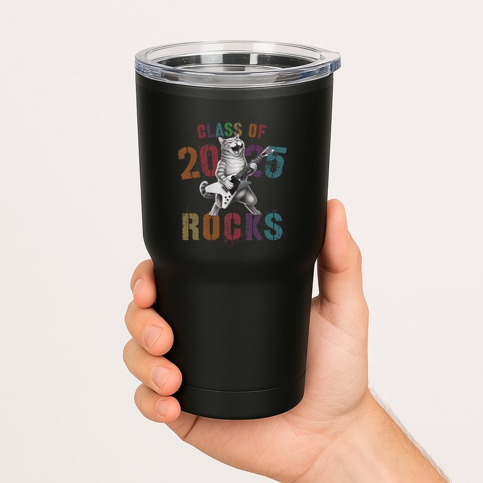 Funny Class Of 2025 Rocks Graduated Signature Autographs Cat .Png Tumbler