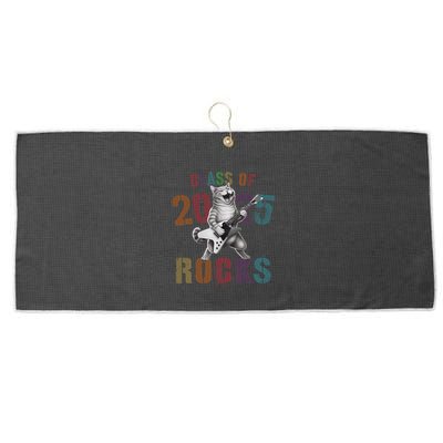 Funny Class Of 2025 Rocks Graduated Signature Autographs Cat .Png Large Microfiber Waffle Golf Towel