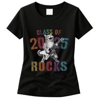Funny Class Of 2025 Rocks Graduated Signature Autographs Cat .Png Womens T-Shirt