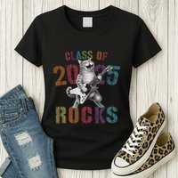 Funny Class Of 2025 Rocks Graduated Signature Autographs Cat .Png Womens T-Shirt