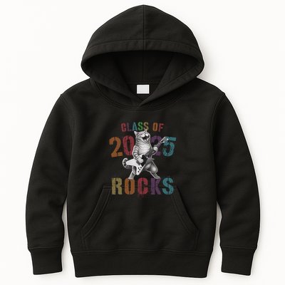 Funny Class Of 2025 Rocks Graduated Signature Autographs Cat .Png Kids Hoodie