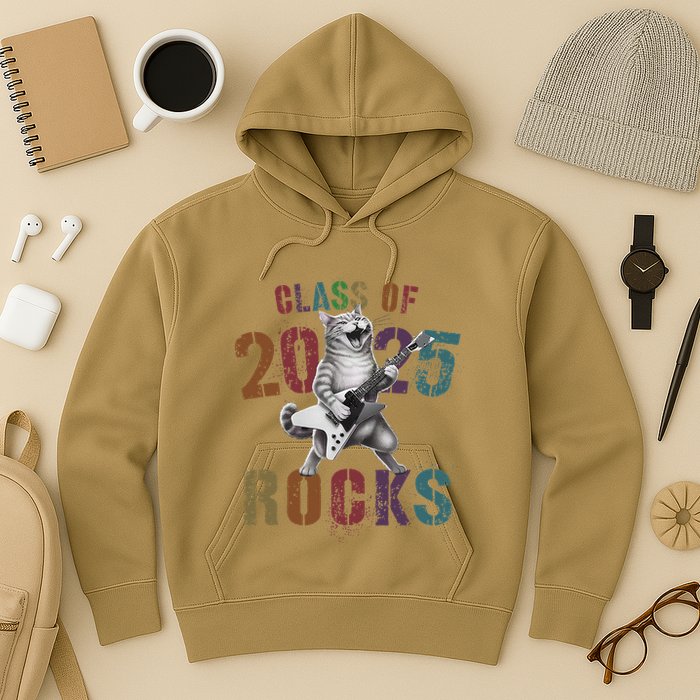 Funny Class Of 2025 Rocks Graduated Signature Autographs Cat .Png Hoodie