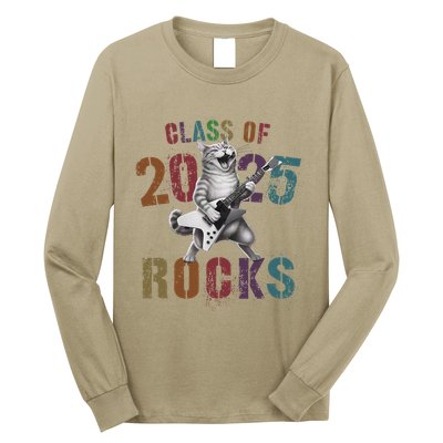 Funny Class Of 2025 Rocks Graduated Signature Autographs Cat .Png Long Sleeve Shirt