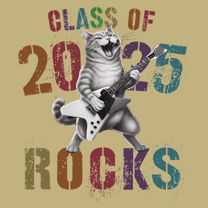 Funny Class Of 2025 Rocks Graduated Signature Autographs Cat .Png Long Sleeve Shirt