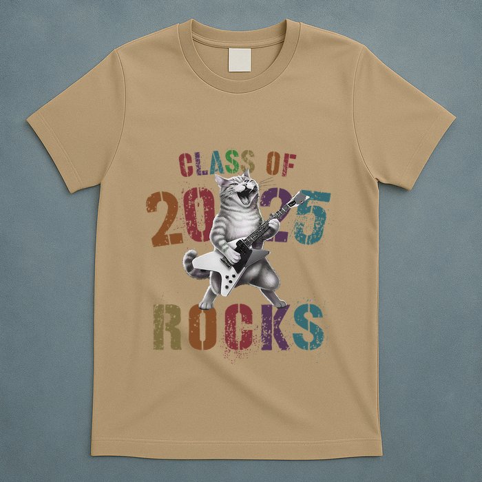 Funny Class Of 2025 Rocks Graduated Signature Autographs Cat .Png T-Shirt