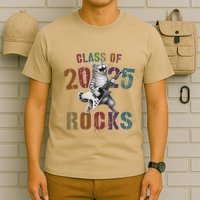 Funny Class Of 2025 Rocks Graduated Signature Autographs Cat .Png T-Shirt