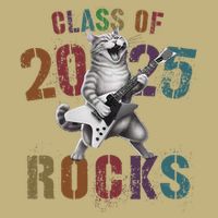 Funny Class Of 2025 Rocks Graduated Signature Autographs Cat .Png T-Shirt