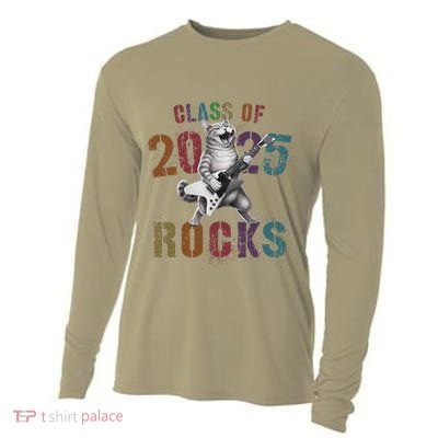 Funny Class Of 2025 Rocks Graduated Signature Autographs Cat .Png Cooling Performance Long Sleeve Crew