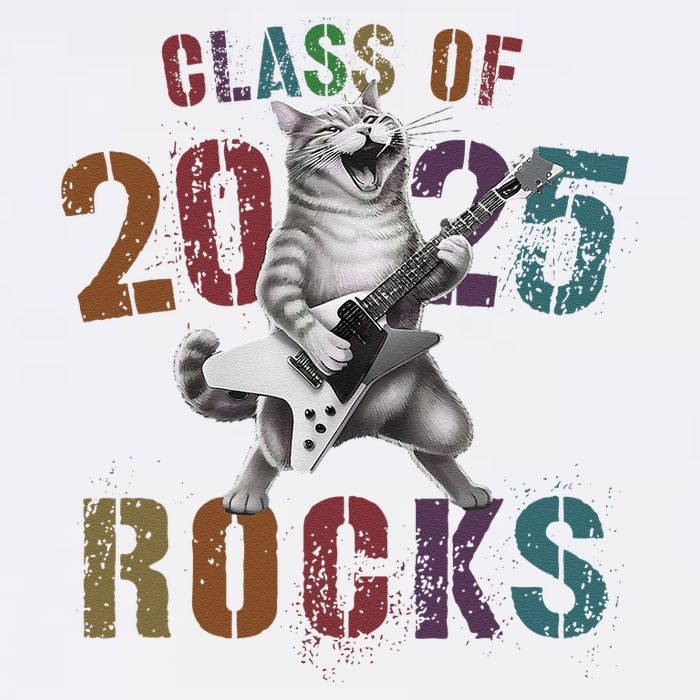 Funny Class Of 2025 Rocks Graduated Signature Autographs Cat .Png Garment-Dyed Sweatshirt