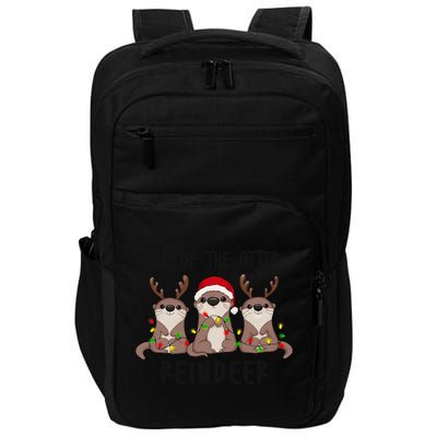 Funny Christmas Otters Cute All Of The Otter Reindeer Impact Tech Backpack