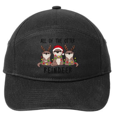 Funny Christmas Otters Cute All Of The Otter Reindeer 7-Panel Snapback Hat