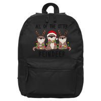Funny Christmas Otters Cute All Of The Otter Reindeer 16 in Basic Backpack