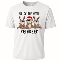 Funny Christmas Otters Cute All Of The Otter Reindeer Cooling Performance Crew T-Shirt