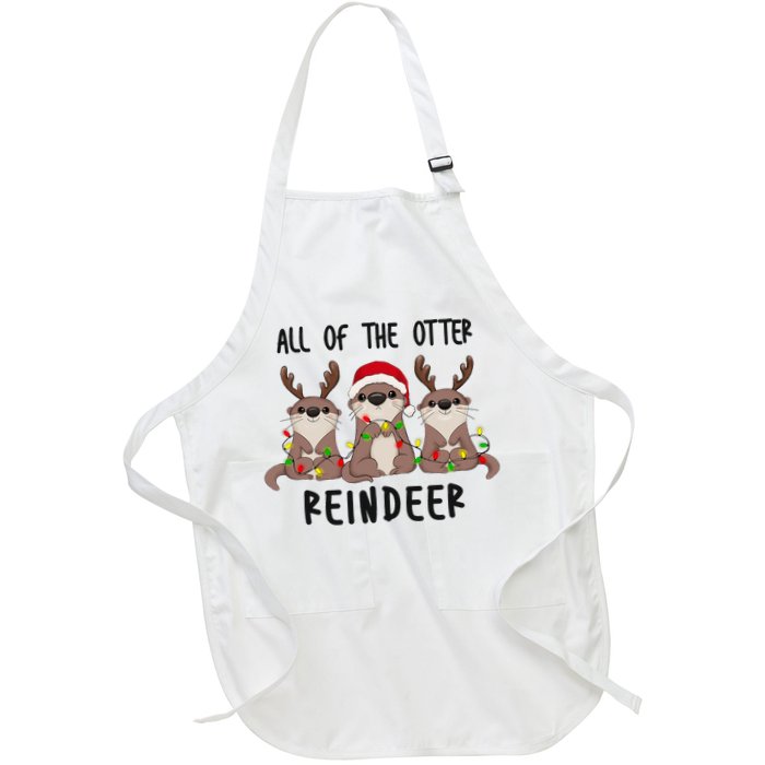 Funny Christmas Otters Cute All Of The Otter Reindeer Apron
