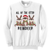 Funny Christmas Otters Cute All Of The Otter Reindeer Sweatshirt