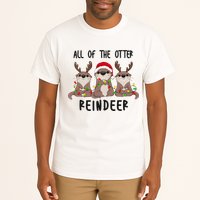 Funny Christmas Otters Cute All Of The Otter Reindeer Tall T-Shirt
