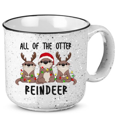 Funny Christmas Otters Cute All Of The Otter Reindeer 15oz Campfire Ceramic Mug