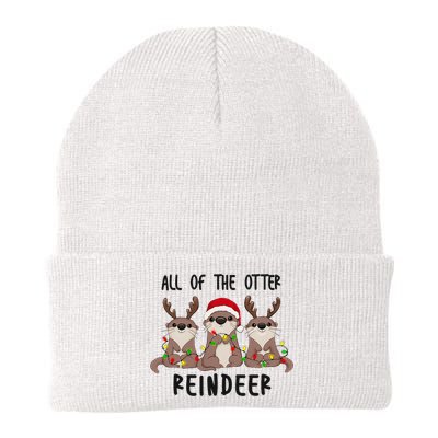 Funny Christmas Otters Cute All Of The Otter Reindeer Beanie