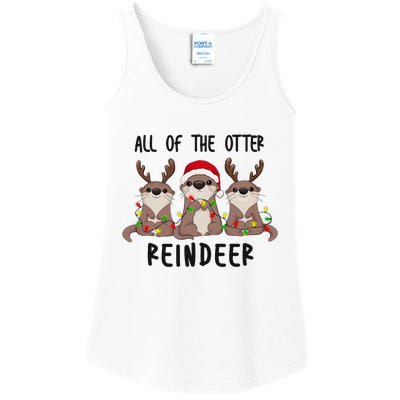 Funny Christmas Otters Cute All Of The Otter Reindeer Ladies Essential Tank