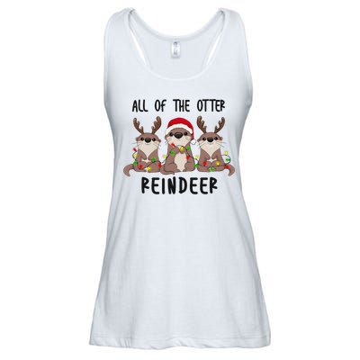 Funny Christmas Otters Cute All Of The Otter Reindeer Ladies Essential Flowy Tank