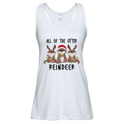 Funny Christmas Otters Cute All Of The Otter Reindeer Ladies Essential Flowy Tank