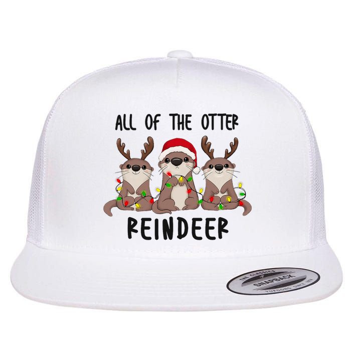 Funny Christmas Otters Cute All Of The Otter Reindeer Flatbill Hat
