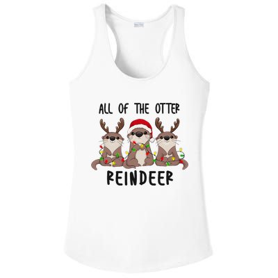 Funny Christmas Otters Cute All Of The Otter Reindeer Ladies PosiCharge Competitor Racerback Tank