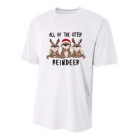 Funny Christmas Otters Cute All Of The Otter Reindeer Youth Performance Sprint T-Shirt