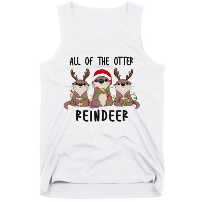 Funny Christmas Otters Cute All Of The Otter Reindeer Tank Top