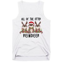 Funny Christmas Otters Cute All Of The Otter Reindeer Tank Top