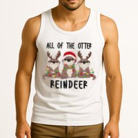 Funny Christmas Otters Cute All Of The Otter Reindeer Tank Top