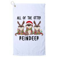 Funny Christmas Otters Cute All Of The Otter Reindeer Golf Towel