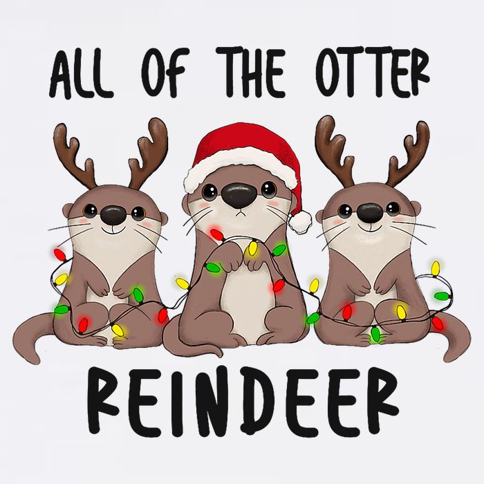 Funny Christmas Otters Cute All Of The Otter Reindeer Short Acrylic Beanie