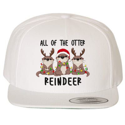 Funny Christmas Otters Cute All Of The Otter Reindeer Wool Snapback Cap
