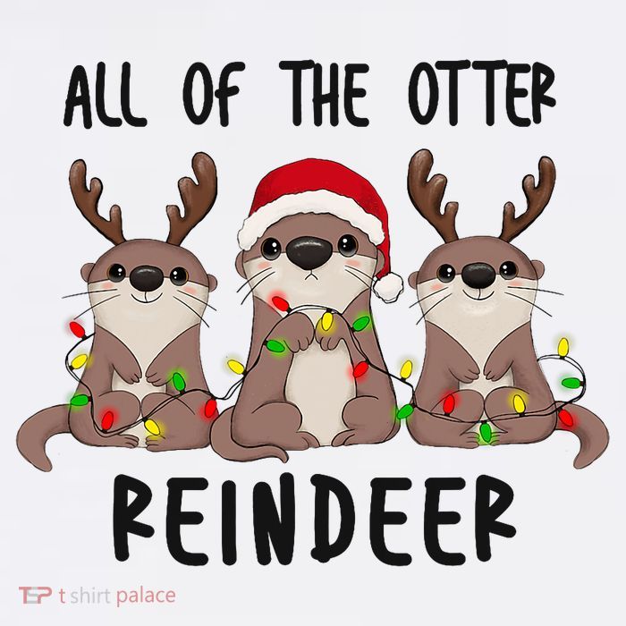Funny Christmas Otters Cute All Of The Otter Reindeer Wool Snapback Cap