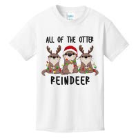 Funny Christmas Otters Cute All Of The Otter Reindeer Kids T-Shirt