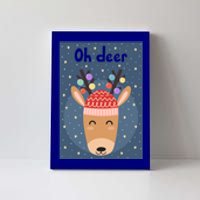 Funny Cute Oh Deer With Colorful Merry Christmas Lights Gift Canvas