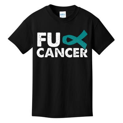 Fuck Cancer Ovarian Cancer Awareness Month Warrior Kids T-Shirt