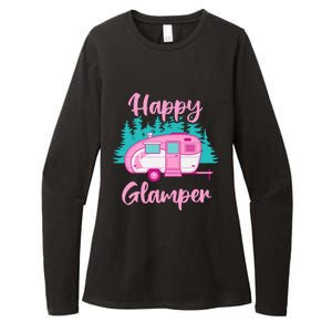 Funny Camping Outdoor Rv Camper Happy Glamper Great Gift Womens CVC Long Sleeve Shirt