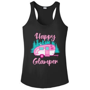 Funny Camping Outdoor Rv Camper Happy Glamper Great Gift Ladies PosiCharge Competitor Racerback Tank