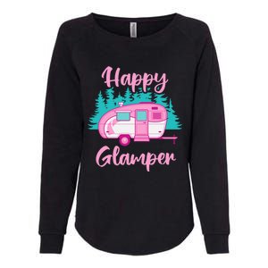 Funny Camping Outdoor Rv Camper Happy Glamper Great Gift Womens California Wash Sweatshirt