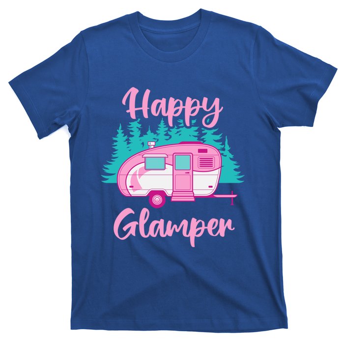 Funny Camping Outdoor Rv Camper Happy Glamper Great Gift T-Shirt