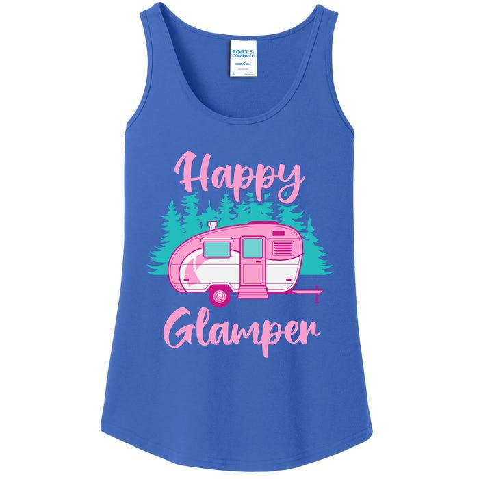 Funny Camping Outdoor Rv Camper Happy Glamper Great Gift Ladies Essential Tank