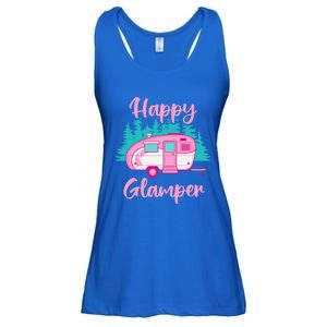 Funny Camping Outdoor Rv Camper Happy Glamper Great Gift Ladies Essential Flowy Tank