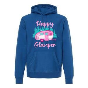 Funny Camping Outdoor Rv Camper Happy Glamper Great Gift Premium Hoodie