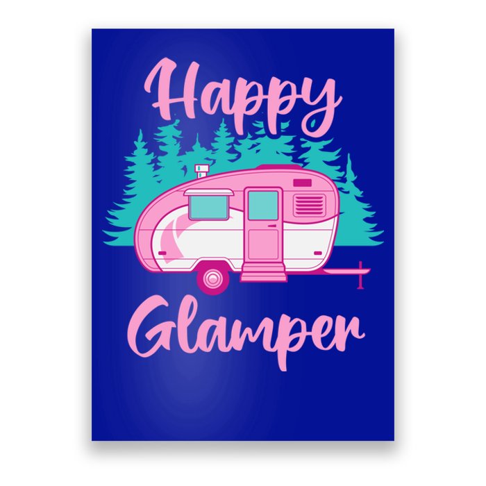 Funny Camping Outdoor Rv Camper Happy Glamper Great Gift Poster