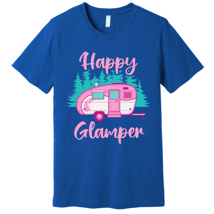 Funny Camping Outdoor Rv Camper Happy Glamper Great Gift Premium T-Shirt